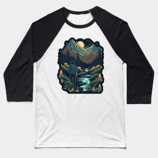 Beautiful Hiker Motif - Buy and Plant a Tree Baseball T-Shirt